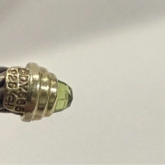 David Yurman Cable Bracelet with Peridot & 14k Yellow Gold, 5mm - Picture 7 of 8
